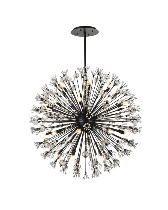 Elegant Lighting 2500D44BK 32 Light Pendant, Black