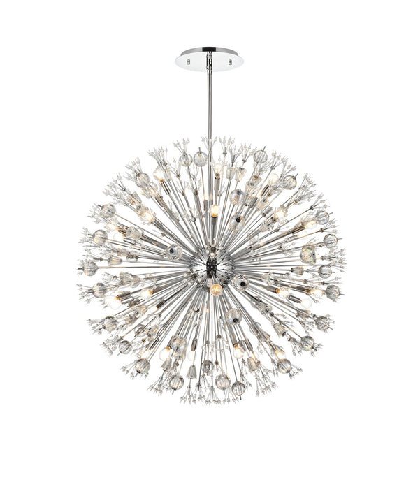 Elegant Lighting 2500D44C 32 Light Pendant, Chrome
