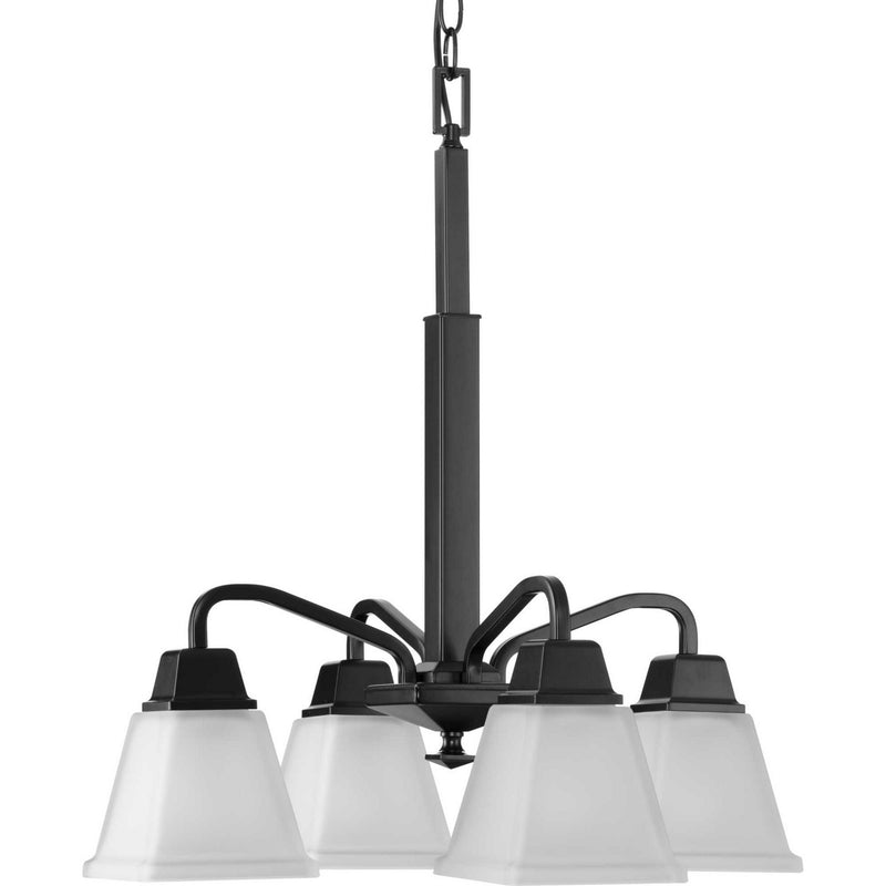 Progress Lighting P400118-31M Four Light Chandelier, Matte Black