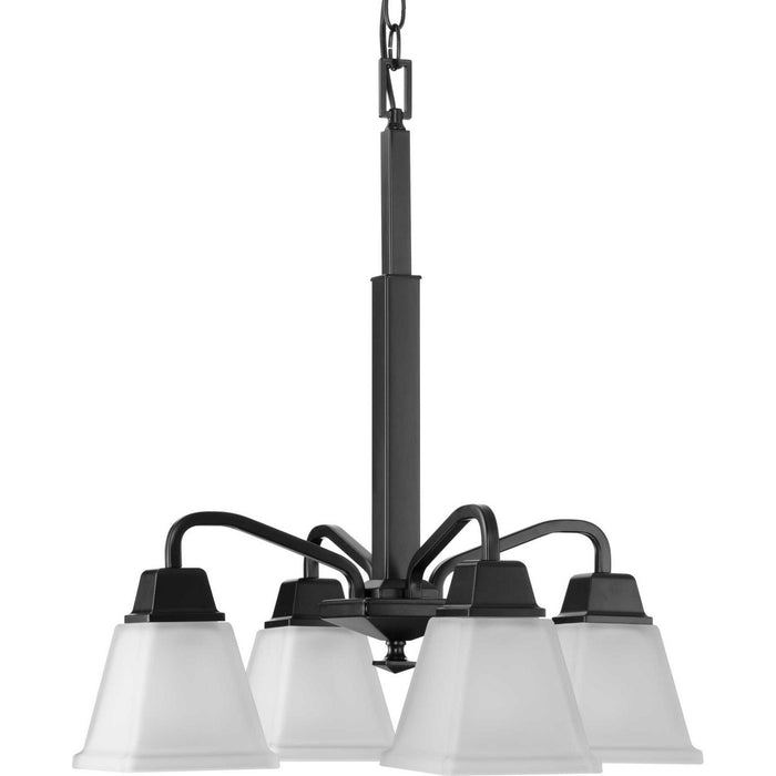 Progress Lighting P400118-31M Four Light Chandelier, Matte Black