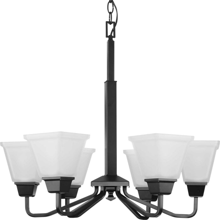 Progress Lighting P400119-31M Six Light Chandelier, Matte Black