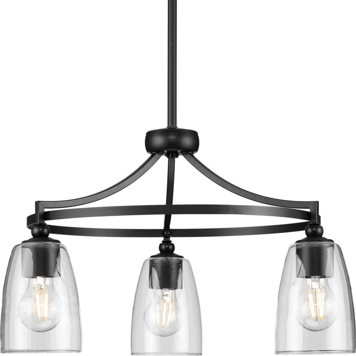 Progress Lighting P400295-31M Three Light Chandelier, Matte Black