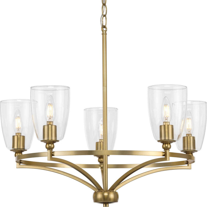 Progress Lighting P400296-109 Five Light Chandelier, Brushed Bronze