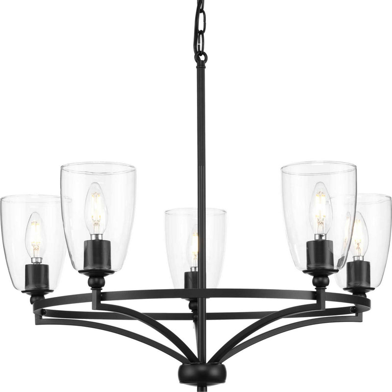 Progress Lighting P400296-31M Five Light Chandelier, Matte Black