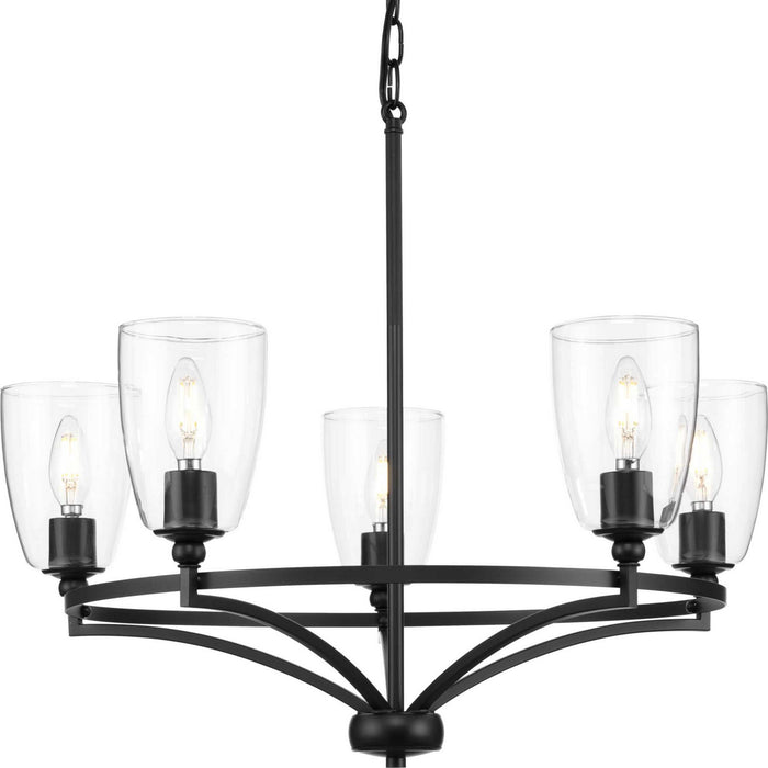 Progress Lighting P400296-31M Five Light Chandelier, Matte Black