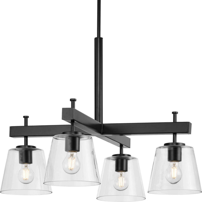 Progress Lighting P400299-31M Four Light Chandelier, Matte Black