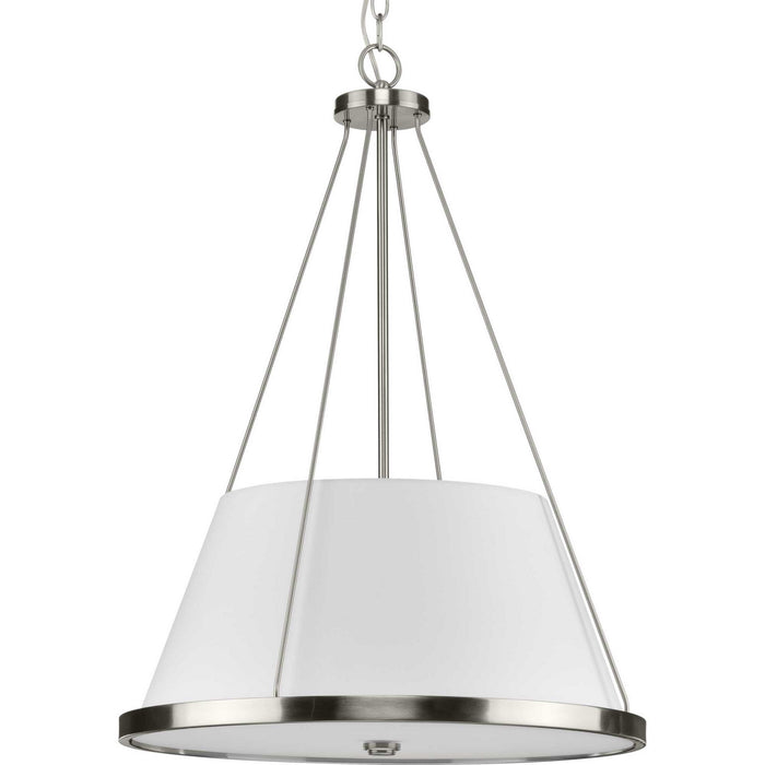 Progress Lighting P500357-009 Three Light Pendant, Brushed Nickel