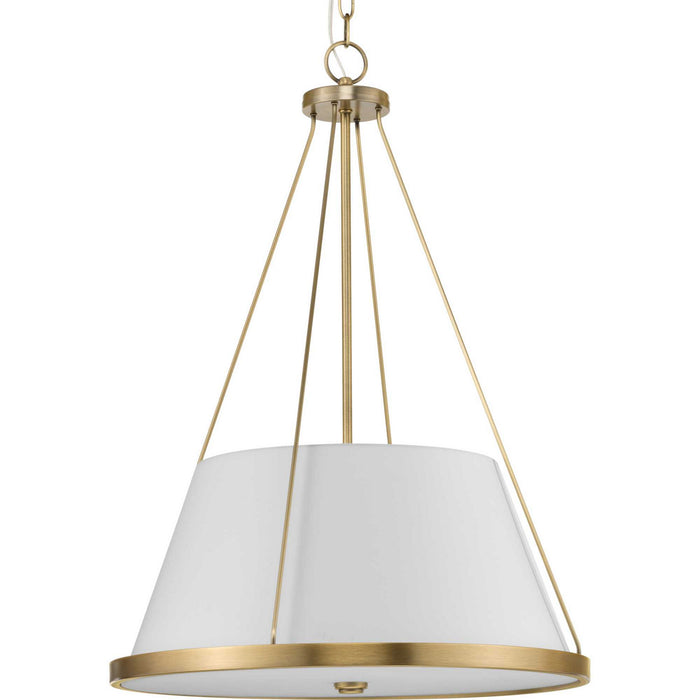Progress Lighting P500357-163 Three Light Pendant, Vintage Brass