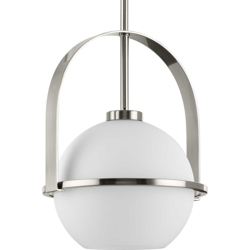 Progress Lighting P500358-009 One Light Pendant, Brushed Nickel
