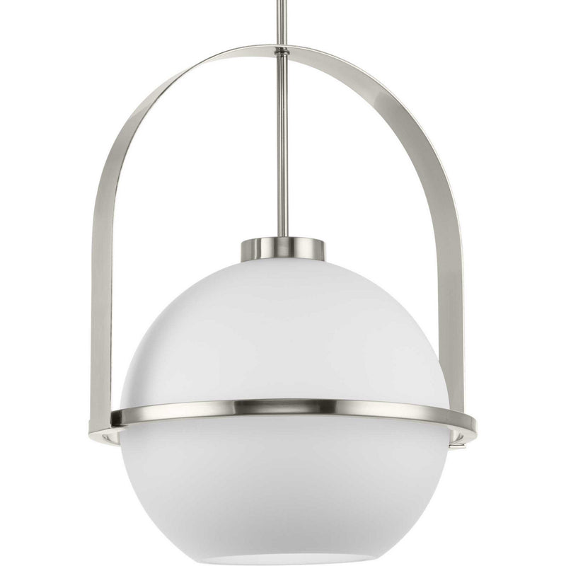 Progress Lighting P500359-009 One Light Pendant, Brushed Nickel