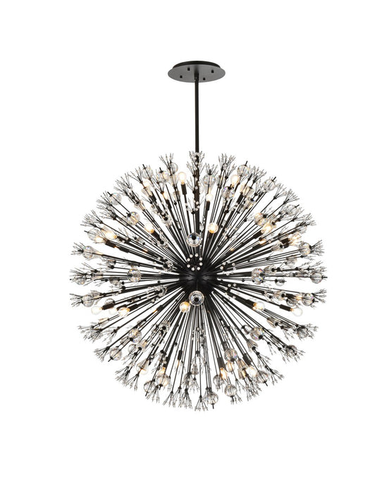 Elegant Lighting 2500D50BK 34 Light Pendant, Black