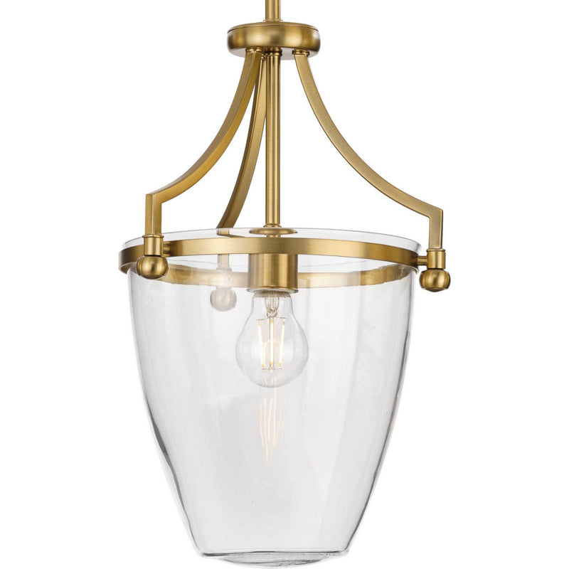 Progress Lighting P500360-109 One Light Pendant, Brushed Bronze