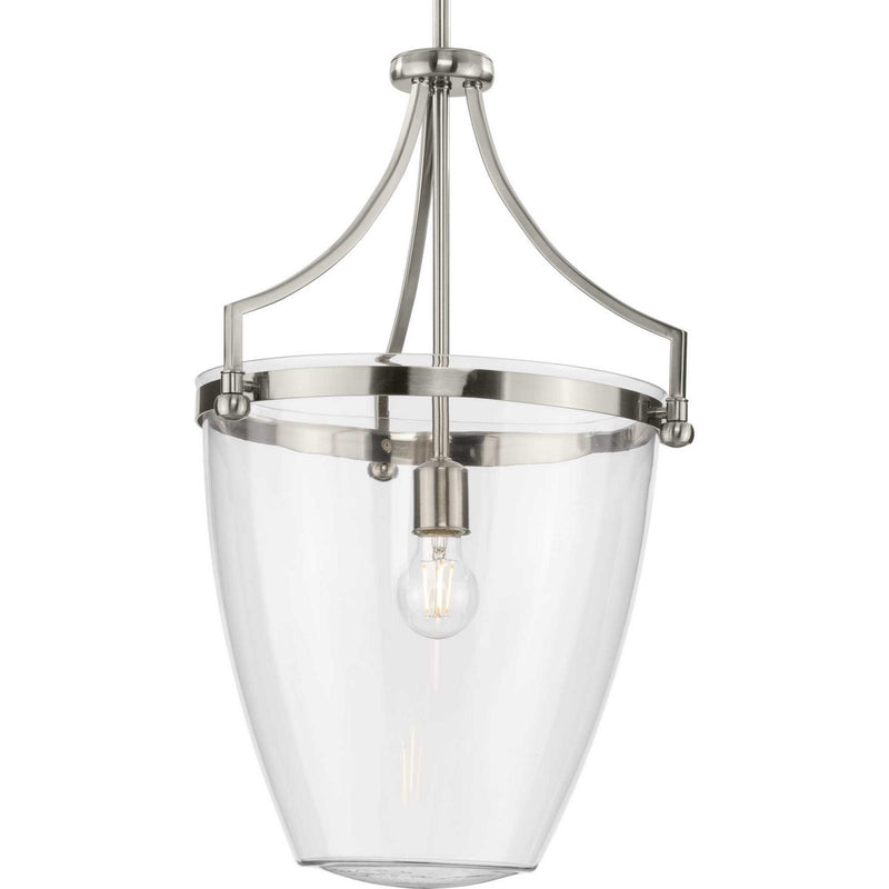 Progress Lighting P500361-009 One Light Pendant, Brushed Nickel