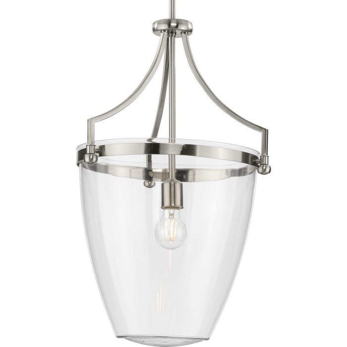 Progress Lighting P500361-009 One Light Pendant, Brushed Nickel