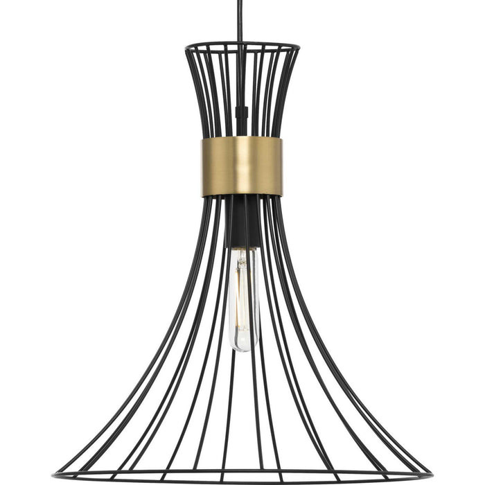 Progress Lighting P500365-31M One Light Pendant, Matte Black