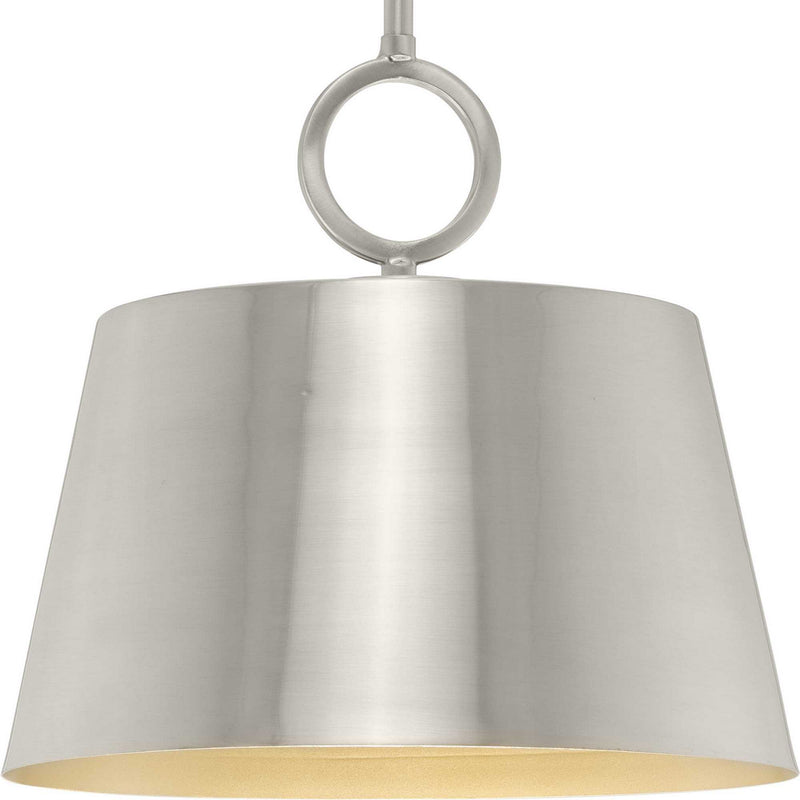 Progress Lighting P500367-009 One Light Pendant, Brushed Nickel