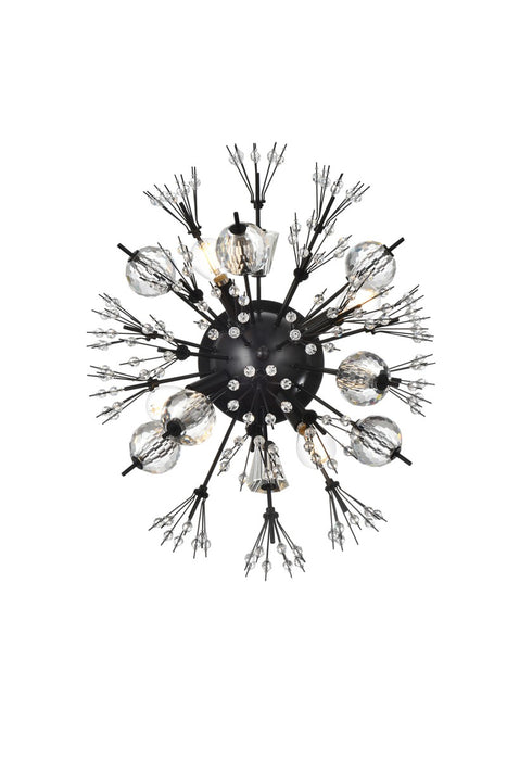 Elegant Lighting 2500W19BK Four Light Wall Sconce, Black