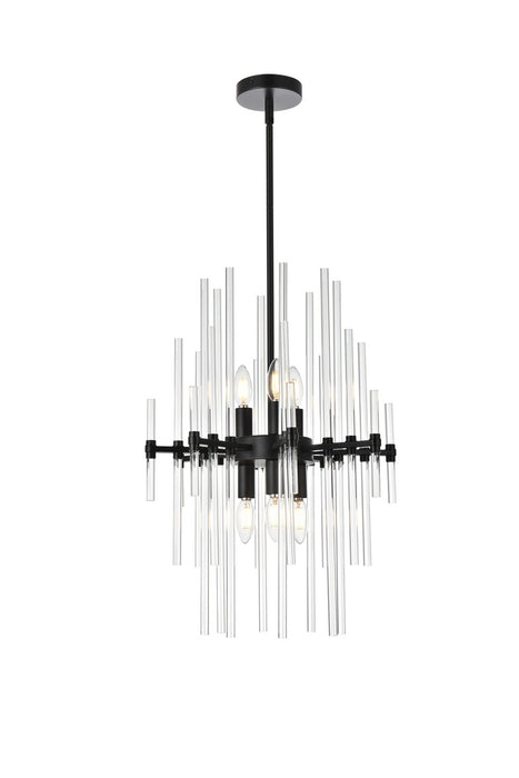 Elegant Lighting 2502D17BK Six Light Pendant, Black