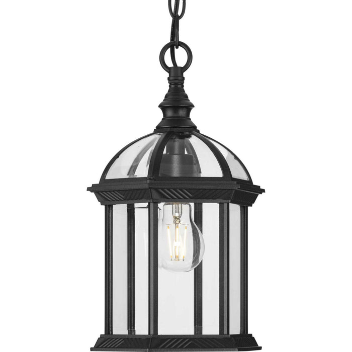 Progress Lighting P550122-031 One Light Outdoor Hanging Lantern, Black