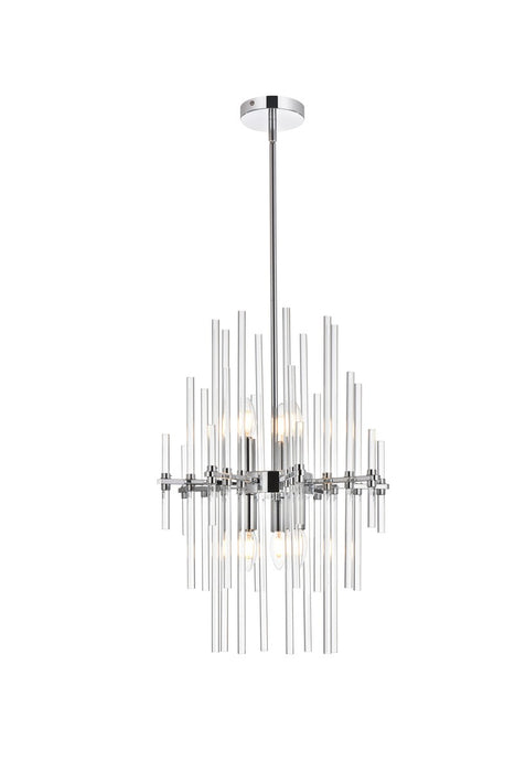 Elegant Lighting 2502D17C Six Light Pendant, Chrome