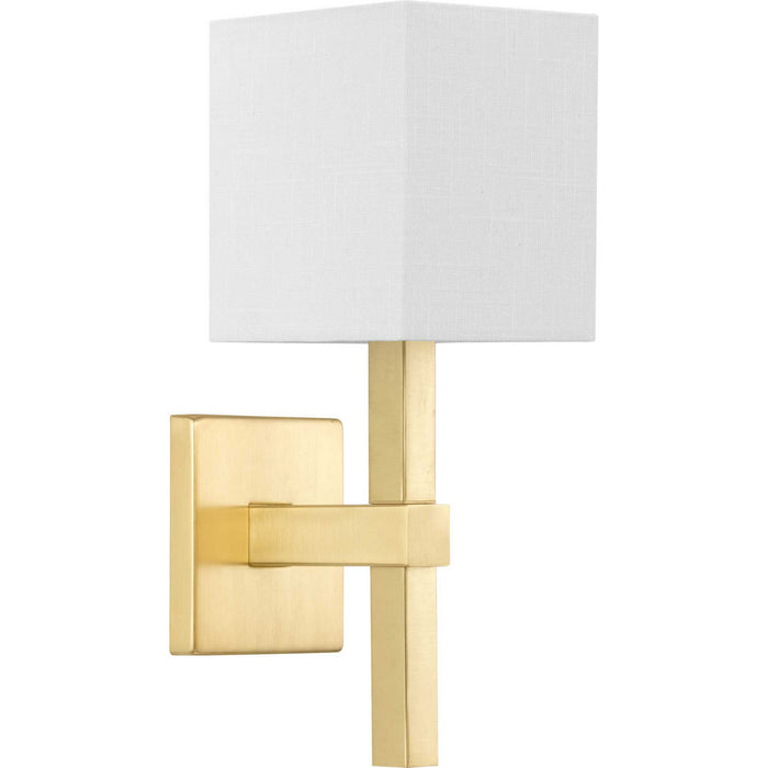 Progress Lighting P710016-012 One Light Wall Sconce, Satin Brass