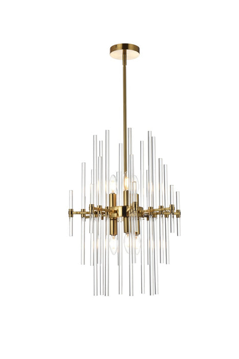 Elegant Lighting 2502D17SG Six Light Pendant, Gold