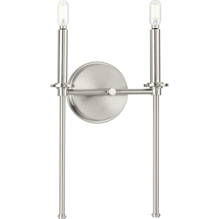 Progress Lighting P710107-009 Two Light Wall Bracket, Brushed Nickel