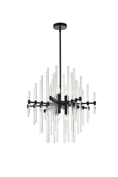 Elegant Lighting 2502D23BK Six Light Pendant, Black