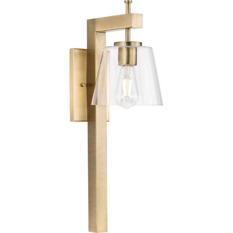 Progress Lighting P710108-163 One Light Wall Bracket, Vintage Brass