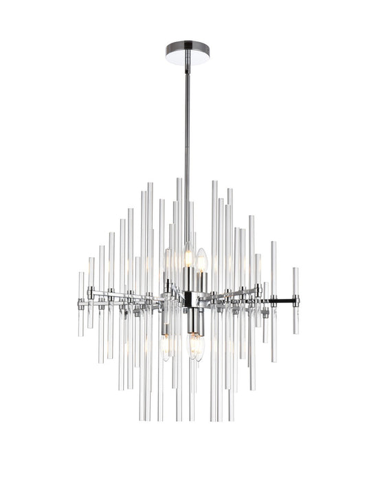 Elegant Lighting 2502D23C Six Light Pendant, Chrome