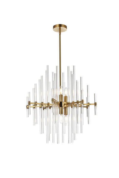 Elegant Lighting 2502D23SG Six Light Pendant, Gold