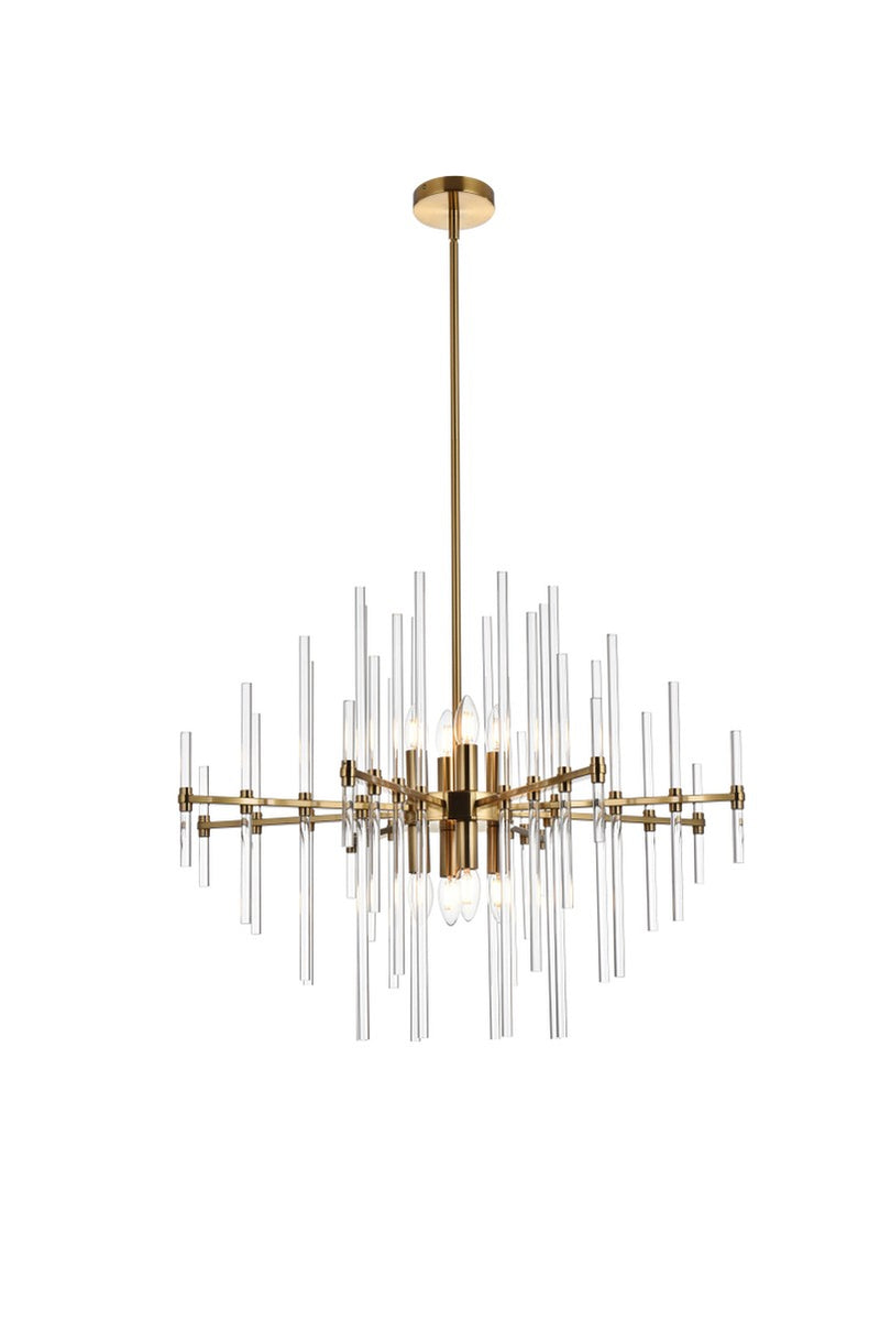 Elegant Lighting 2502D27SG Eight Light Pendant, Gold