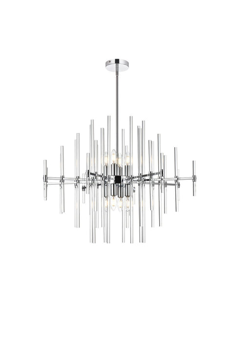 Elegant Lighting 2502D31C Eight Light Pendant, Chrome
