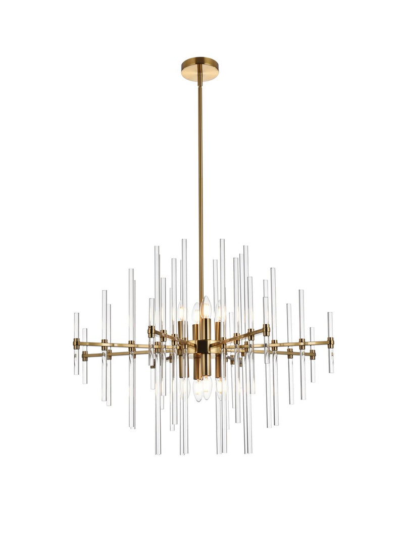 Elegant Lighting 2502D31SG Eight Light Pendant, Gold
