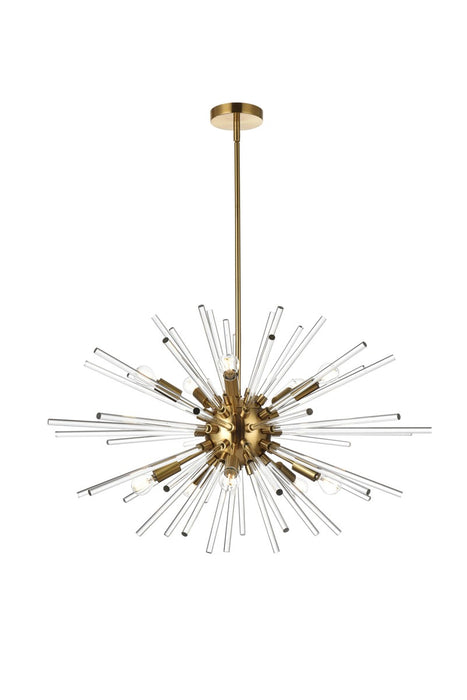 Elegant Lighting 2502D32SG Ten Light Pendant, Gold
