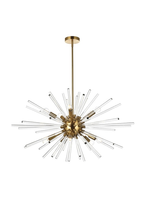 Elegant Lighting 2502D36SG Ten Light Pendant, Gold