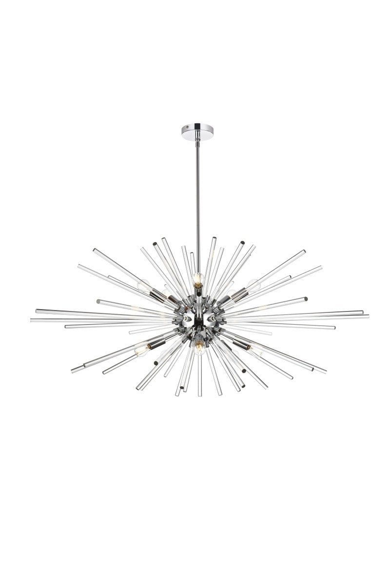 Elegant Lighting 2502D46C Ten Light Pendant, Chrome