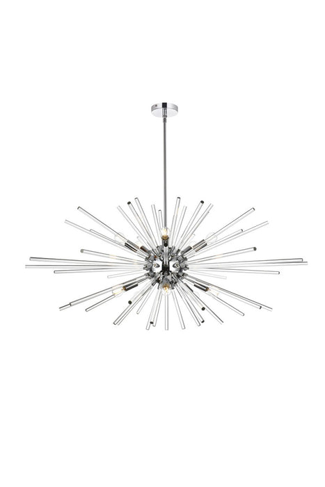 Elegant Lighting 2502D46C Ten Light Pendant, Chrome