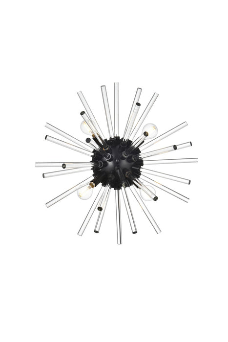 Elegant Lighting 2502W18BK Four Light Wall Sconce, Black