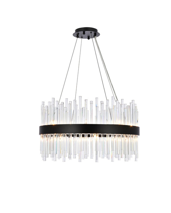 Elegant Lighting 3000D25BK 16 Light Pendant, Black