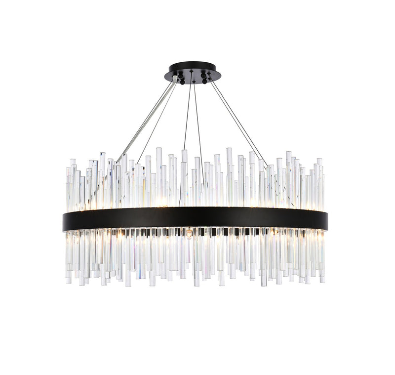 Elegant Lighting 3000D32BK 18 Light Chandelier, Black