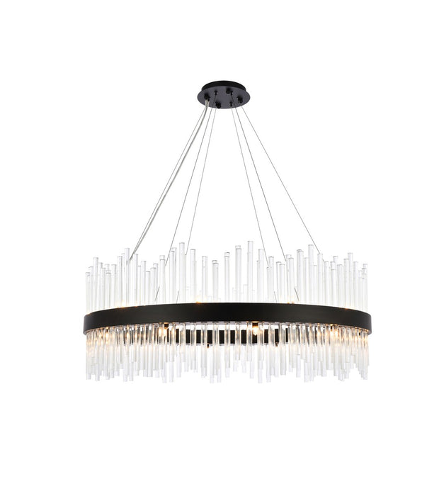 Elegant Lighting 3000D36BK 20 Light Pendant, Black