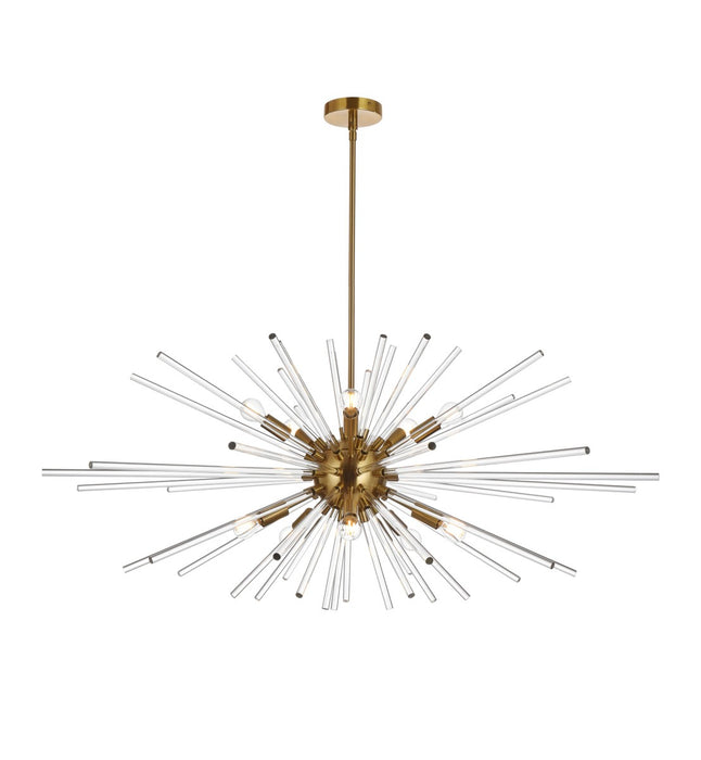 Elegant Lighting 2502D46SG Ten Light Pendant, Gold