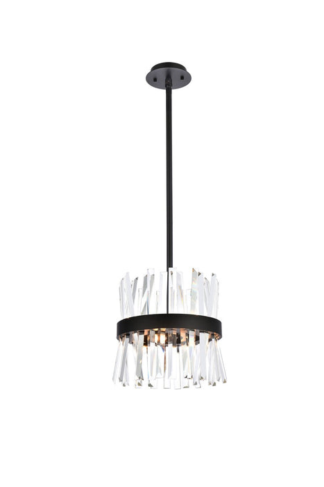 Elegant Lighting 6200D12BK Six Light Pendant, Black