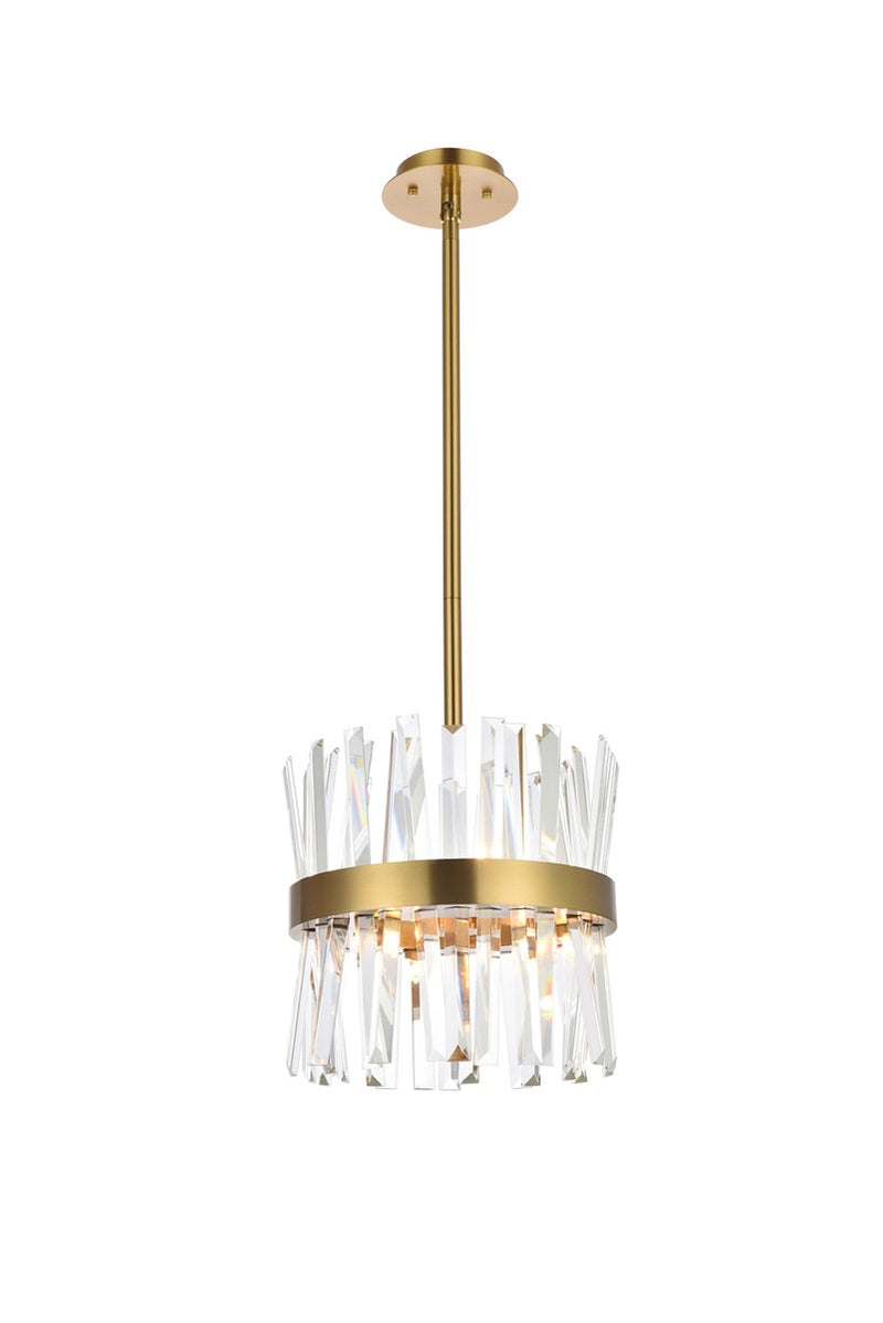 Elegant Lighting 6200D12SG Six Light Pendant, Satin Gold