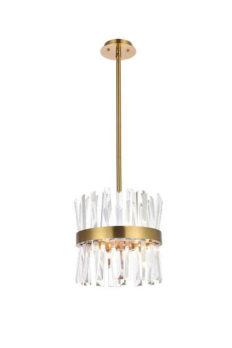Elegant Lighting 6200D12SG Six Light Pendant, Satin Gold