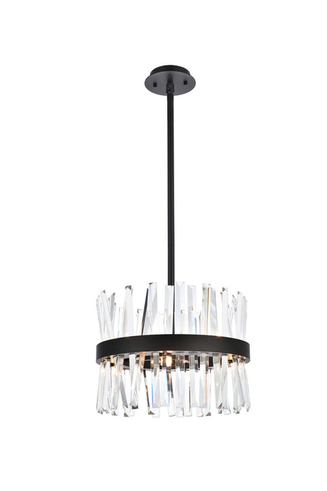 Elegant Lighting 6200D16BK Eight Light Pendant, Black