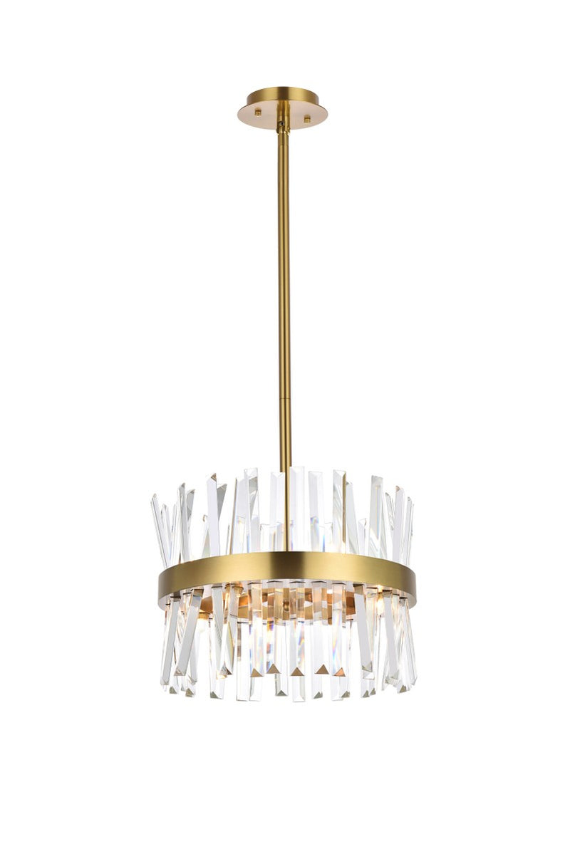 Elegant Lighting 6200D16SG Eight Light Pendant, Satin Gold
