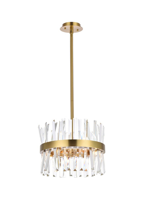Elegant Lighting 6200D16SG Eight Light Pendant, Satin Gold