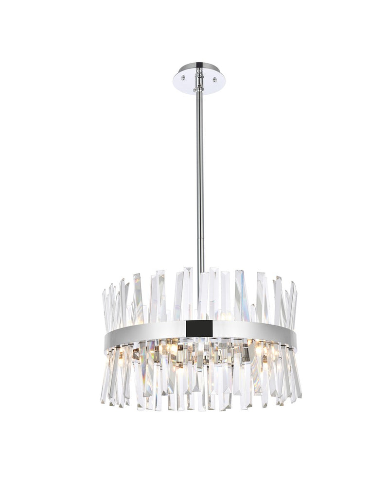 Elegant Lighting 6200D20C Ten Light Pendant, Chrome